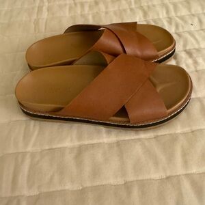 Madewell Brown platform crisscross Sandals
